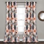 Lush Decor Leah Room Darkening Window Curtain Coral/Gray Set 52x84