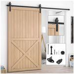 YORKING 6.6FT Sliding Barn Door 200cm Sliding Door Track Sliding Door kit Closet Hardware Track Kit Black