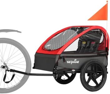 Sepnine Kids Bike Trailer, Suitable for 1 to 2 Kids, 12+ Months Red