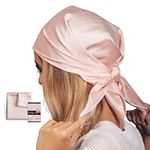 Kitsch Multi-Way Satin Head Scarf for Women - Softer than Silk Hair Wrap for Sleeping | Satin Scarf for Hair Wrapping at Night | Pink Head Scarf Holiday Gift | Pink Hair Scarf for Sleeping - Blush