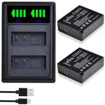 DMW-BLG10 DMW-BLG10PP Battery and LED Dual Charger for Panasonic Lumix DMC-GX85 DMC-GX80 DMC-ZS60 DMC-ZS100 DMC-GF3 DMC-GF5 DMC-GF6 DMC-GX7K DMC-LX100K DC-GX9 DC-ZS80 DC-G100 DC-ZS200