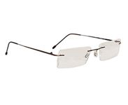 Peter Jones Brown Rimless Unisex Reading Glasses (Eye Power 1.25)