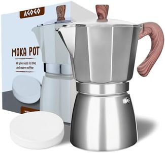 AGOGO Milano Moka pot, Stovetop Espresso maker, Greca Coffee Maker, Stovetop coffee maker and espresso maker percolator With Paper Filter 6 Cup Original Silver