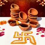 Pure Source India Natural Clay Traditional Diwali Ke Diye | Earthen Clay Diya | Mitti Ka Diva | Diyas for Pooja (Set of 24)