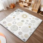 Foldable Baby Play Mat, PIGLOG Waterproof Playmats for Babies and Toddlers Kids, Safe Foam Playmat for Tummy Time, 50x50 Playpen Mat, Reversible Portable Baby Floor Mat for Infant, Toddler, Circle