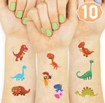 Party Propz dinosaur tattoo for kids - Set of 10 Sheets, Dinosaur Temporary Tattoo for Kids | Temporary dinosaur tattoos for kids | fake tattoo sticker for kids | Hand tattoo stickers for kids