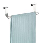 iDesign Forma Over Door Towel Rail, Towel Holder for Kitchens and Bathrooms, Stainless Steel, Polished Silver