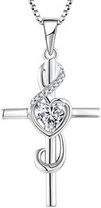 STARCHENIE Women's Note Necklace Sterling Silver Treble Clef Pendant Music Note Jewelry for Music Lover, Metal, Cubic Zirconia