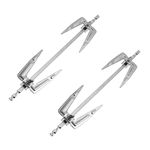 SHOWERORO 2pcs Rotisserie Spit Toaster Oven Accessories Pork Rotisserie Rod Roast Chicken Fork Fish Meat Grilling Fork Universal Rotisserie Skewer to Rotate Stainless Steel Shaft Household