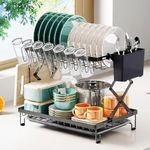 Abhsant Kitchen Dish Drying Rack for Kitchen Counter Metal Dish Drying Rack Metal Collapsible Dish Drying Rack Dishes Drying Rack Kitchen 2 Tier Dish Drying Rack Dish Strainer(305 Rack)