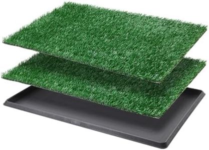 LOOBANI Dog Grass Pad with Tray Large, Indoor Dog Potties for Apartment and Patio Training, with 2 Packs Loobani Dog Grass Pee Pads for Replacement (Tray Potty 23.6 * 35.5inch)