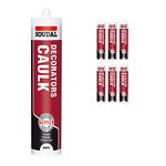 Pack of 6, Soudal Decorator Caulk Gap & Crack Filler Acrylic Silcone Adhesive Sealant