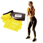 SUPER EXERCISE BAND X Light Yellow 7 ft. Long Resistance Band. Latex Free Home Gym Fitness Kit For Strength Training, Physical Therapy, Yoga, Pilates or Chair Workouts. Plus Carry Pouch & E-Book.