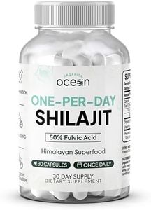 Organics Ocean One-Per-Day Shilajit for Men and Women - Natural Shilajit Supplement for Age-Defying, Bone Strength, Hormone Support and More - 30 Shilajit Capsules