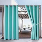 Waterproof Outdoor Curtain W52 x L84 - Grommet Top Sunlight Blocking Window Treatment Drapes Blackout Curtains for Home Bedroom Living Room Outdoor Patio Porch Pergola (Teal Blue, 2 Panels)