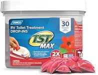 Camco TST MAX RV Toilet Treatment Drop-INs | Features a Biodegradable Septic Safe Formula, a Hibiscus Breeze Scent, and is Ideal for RVing, Boating, and More | 30 count (41604)