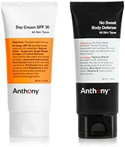 Anthony Sun Essentials Duo, Day Cream SPF 30 Men’s Face Moisturizer with Sunscreen and No Sweat Body Defense Deodorant