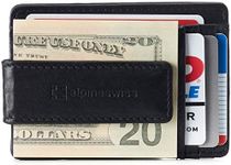 Alpine Swiss Harper Mens RFID Slim Money Clip Front Pocket Wallet Minimalist Leather ID Card Holder Black