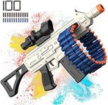 Electric Automatic Toy Guns, JakMean Toy Gun Blaster with 30 Dart Clips and 100 Foam Darts, Outdoor Shooting Games Toys for 6-12 Year Old Boys & Girls Adults, Gifts for Birthday Xmas (J3A)_AB