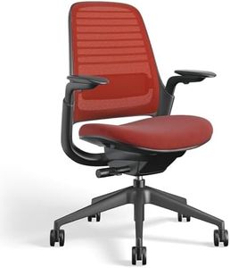 Steelcase Series 1 Office Chair - Ergonomic Work Chair with Wheels for Carpet - Helps Support Productivity - Weight-Activated Controls, Back Supports & Arm Support - Easy Assembly - Scarlet
