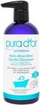 PURA D'OR Kids Wash (16oz) All-in-One Gentle Cleanser - USDA Biobased, Sulfate-Free, Tear-Less, Hypoallergenic, Premium, Shampoo & Bubble Bath