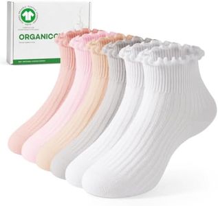 ORGANICOT Ruffle Socks for Toddler Girls Socks Organic Cotton 1T-3T 2T-3T