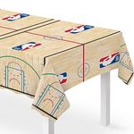 Amscan NBA Wilson All Over Print Plastic Table Cover-6 Pack | Perfect for Fan Events Tablecloth, 54" x 96", Multicolored