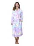 RONGTAI Womens Bathrobe Ladies Fleece Plush Warm Long Robes （X-Large,Star）