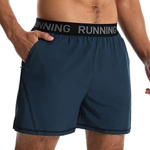 Comilaka Shorts de Sport Running pour Homme Shorts de Course à Pied Léger Séchage Rapide avec Poches Zippées