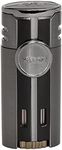 Xikar High Performance HP4 Diamond Quad Flame Cigar Lighter, in Attractive Gift Box, in-line Fuel Adjustment Wheel, Oversized Double EZ-View Fuel Windows, Gunmetal 2