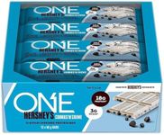 ONE Protein Bars, Hershey's Cookies 'N' Creme, Gluten Free Protein Bars with 18g Protein and 3g Sugar, Snacking for High Protein Diets, 60g (12 Count)