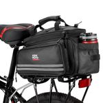 KEMIMOTO Bike Bag Bicycles Rear Rack 20L Waterproof Carbon Leather Bike Trunk Bag Pannier Handbag, Ebike Saddle Bag for Storage Cargo Mountain Road Bike Commuter