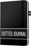 Scribbles That Matter A5 Bullet Dotted Journal Notebook | Vegan Hard Cover, 120gsm bleedproof thick paper, 150 pages, 5.75 x 8.5in, 2 bookmarks, tab stickers, penloop | For Work | Black