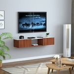 Redwud Darcy Engineered Wooden TV Entertainment Unit | TV Wall Unit | TV Stand | TV Cabinet for Living Room (Walnut White) Matte Finish - Ideal for Upto 60" (D.I.Y)