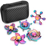 Cool Fidget Spinner Toy Metal 5 Pack, Handheld Fingertip Gyro, Finger Hand Spinner Sensory Desk Toy Gadget, Stress Relief Anti Anxiety Toy for Kid Adult, Birthday Gift Prize Party Favors Supplies