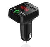 RedRay Bluetooth 5.3 FM Transmitter for Car, Bluetooth Car Adapter 18W Max Dual USB Fast Car Charger Hands-Free Calling, Music Player Support 64Gb U Disk with Wireless Radio Receiver,& Bass Boost