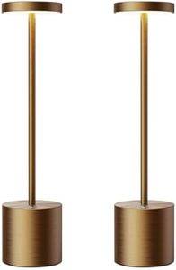 SAKRINGT Cordless Table Lamps Rechargeable,6000mAh Portable Battery Operated LED Table Light for Restaurant Outdoor 2 Pack Titanium