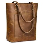 S-ZONE Women Vintage Genuine Leather Tote Bag Large Shoulder Purse Work Handbag