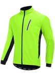 BALEAF Men's Winter Cycling Running Jackets Soft Fleece Waterproof Lightweight Jacket Windbreaker Hiking MTB Ski Winter with 4 Pockets Green M