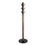 Umbra Flapper Coat Rack, Clothing Hanger, Umbrella Holder, and Hat Organizer, Great for Entryway, Wood, Black/Walnut,39.367x39.369x168.401cm