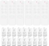 NineLeaf Timer Light Switch, Wireless Switches for Lights, Countdown Timer Switch for Bathroom Fans and Lights, No Wiring, No Interference, 500FT Range Waterproof, Pre-Programmed, 6 Remote 18 Receiver