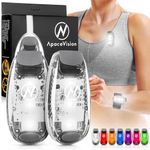 Apace Vision LED Safety Light (2 Pack) with Bonus Items – Clip On Strobe/Running Lights for Runners, Dogs, Bikes, Walking and More (White)