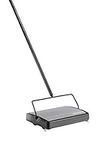 Bissell 2483C Sturdy Sweep Manual Sweeper with Lie-Flat Design, Single Brush roll and Edge bristles for Sweeping Small Messes and Dual Bottom-Empty Dirt Bins , Grey