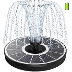 SZMP Solar Powered Bird Bath Fountain Pump, 3.5W Glass Panel Solar Water Fountain Built-in 2000mAh Battery 4 Fixed Pipes 7 Nozzles Pond Fountain for Garden Décor Bird Bath Swimming Pool