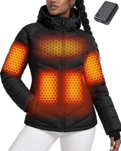 Women Heated Puffer Jacket Winter Coat Battery Pack Included Electric Vest Hoodie Travel Gadgets Camping Chair Essential Hiking Gear Bleacher Stadium Seat Accessories Christmas Cool Luxury Useful Gift