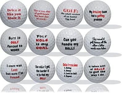 Golf Humor Golf Balls 12 Pack: Inject Laughter into Your Game with These Playful Golf Balls - Funny Golf Balls