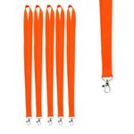 NSSP 24mm or 1 inch thick Lanyards with Badge Clip (Orange, Pack of 5)