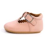 Baby Girls Boys Infant First Walking Shoes Sneakers Anti-Slip Oxford Loafer Flats Infant Toddler PU Leather Shoes (G-Pink,6-12)