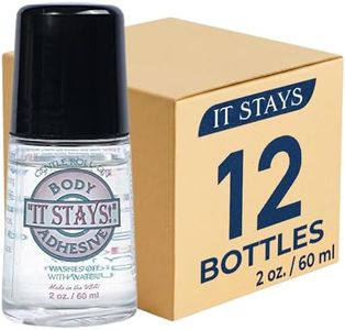 ABSOLUTE SUPPORT It Stays Roll On Body Adhesive Applicator Mask Glue, 2 fl oz - Made in USA - 12 Pack