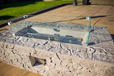 PORTSDOWN HOME 42" Rectangular Natural Stone Fire Pit Table Outdoor Gas Fire Table